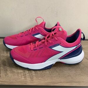 Diadora Pink and White Women's Sneakers